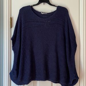 Navy sweater poncho